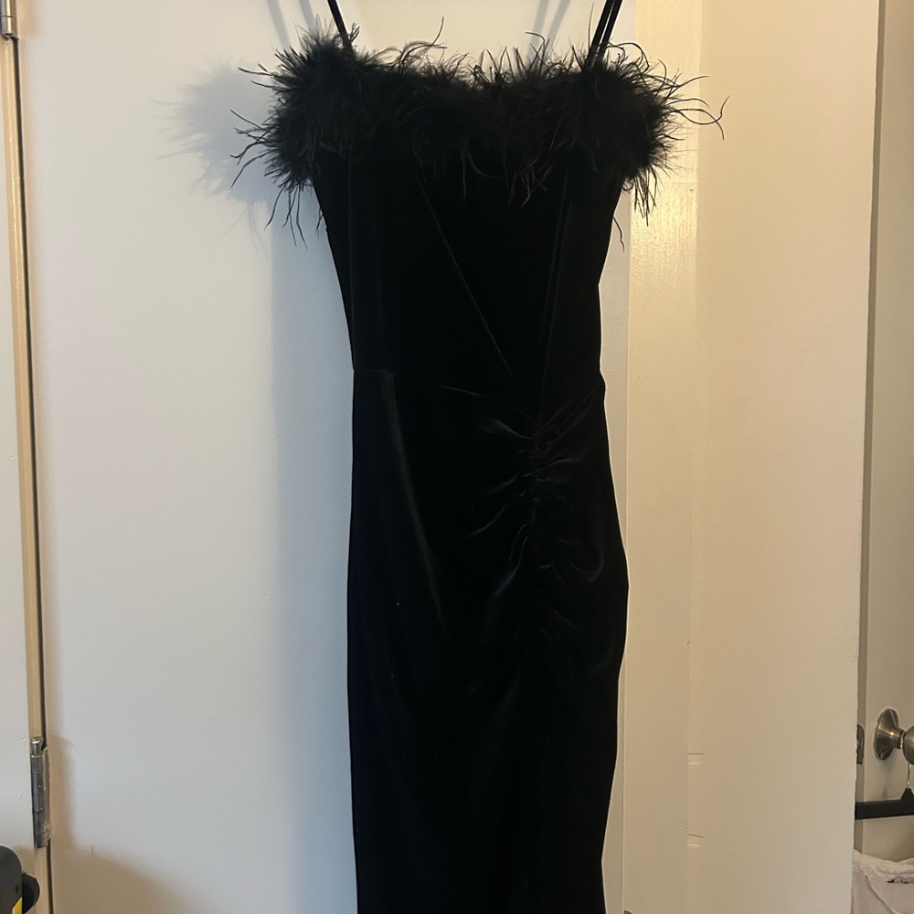 Windsor Floor Length Feather Dress